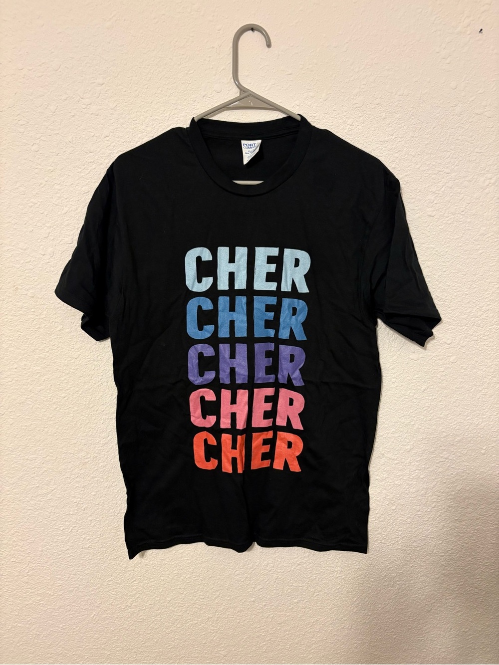🔴3/$10- Unisex Cher Multi-Color Graphic Tee - Black